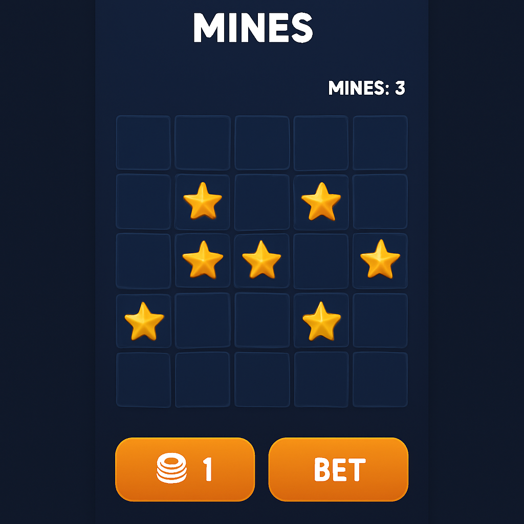 Mines на мобильном устройстве — интерфейс игры